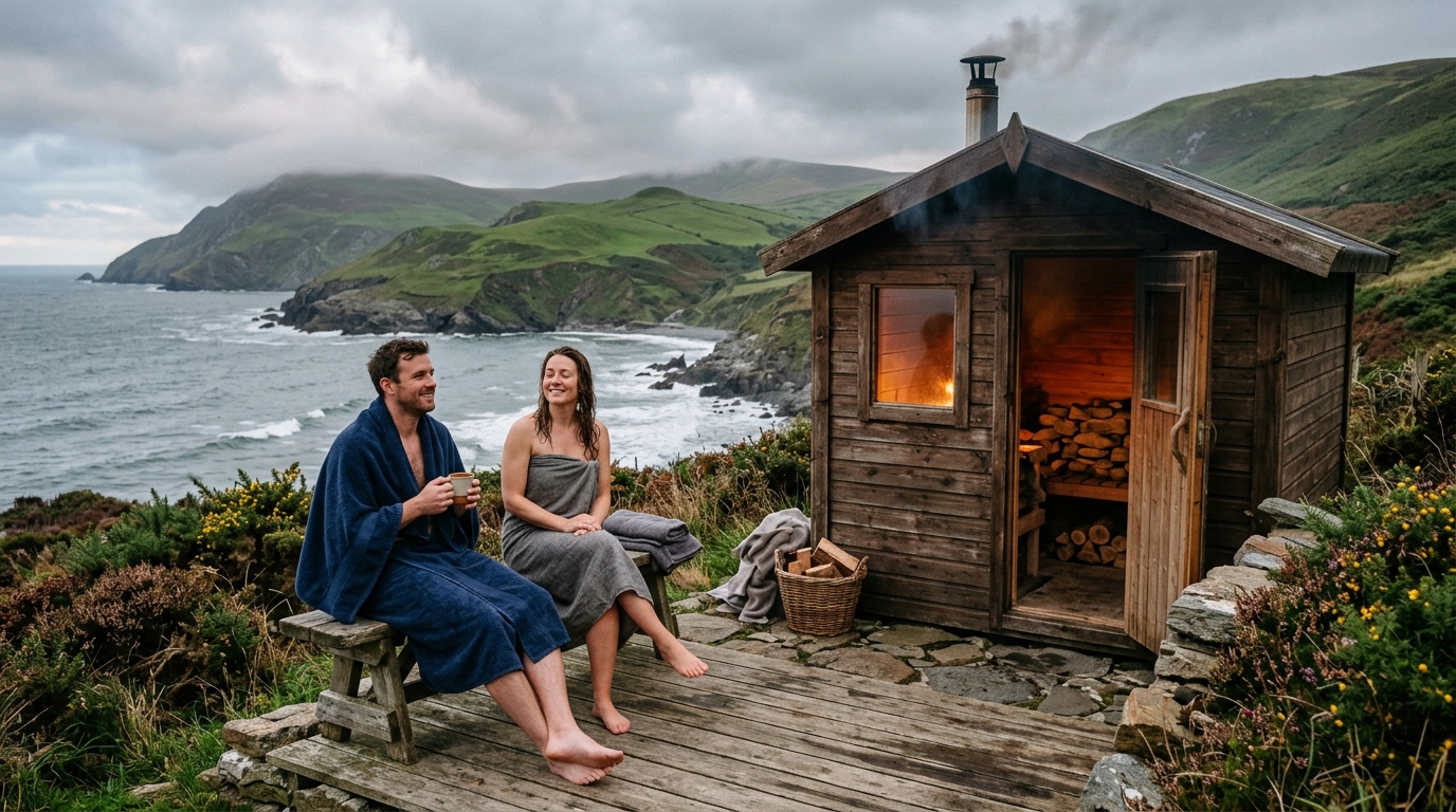 Coastal sauna wellness experience on the Isle of Man